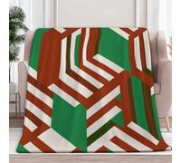 Générique Plaid Couverture Géométrie Abstraite Rayée 150x200 cm Plaid Polaire Jeté de Canapé en Flanelle, Couverture Lit Ultra Douce et Duveteuse, pour Camping et Voyage