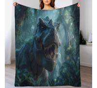 Générique Plaid Couverture imprimée Forêt Dense, Chaude Douce Moelleuse des Dinosaures Anciens Rugissant Flanelle Couverture de Lit Jeté de Canapé 180 × 200 cm - Convient Adulte et Enfants