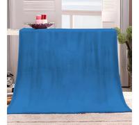 Générique Plaid Couverture Polaire 130x150 cm Couleur Unie Bleu Couverture Polaire en Microfibre Douce, Couverture en Peluche Chaude et Confortable pour Canapé ou Lit