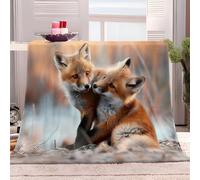 Générique Plaid Couverture Polaire Animal Renard Roux 100x130 cm Plaid Polaire Imprimé 3D Douce Chaude Couverture Canapé Jeté de Lit, Couverture Voyage, pour Adulte et Enfants