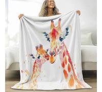 Générique Plaid Couverture Polaire en Flanelle Aquarelle Girafe Jeté de Canapé 150 x 200 cm Couverture lit Enfant Chaud, Blanc Couvertures Polaire Douce et Légère Camping et Voyage