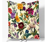 Générique Plaid Couverture Polaire en Microfibre Fleurs Plantes 3D Impression Douce Moelleuse Flanelle Lit Jeté Canapé Convient Adultes et Enfants Rester Chaud Couvertures Légère 220 x 240 cm