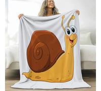 Générique Plaid Couverture Polaire Flanelle Dessin Animé Simple Animal Escargot, Imprimée Chaude Douce Moelleuse Couverture de Lit Jeté de Canapé 100 x 130 cm - Crème Convient Adulte et Enfant