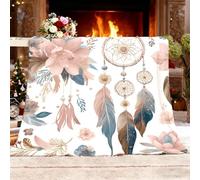 Générique Plaid Couverture Polaire Flanelle en Microfibre, Attrape RêVes BohèMe RêVeur Couverture lit Jeté de Canapé 2 Personnes, Rose Plaid Fourrure Chaud et Doux en Peluche 150x200 cm