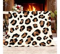Générique Plaid Couverture Polaire Flanelle en Microfibre, Imprimé LéOpard Classique Couverture lit Jeté de Canapé 2 Personnes, Brun Plaid Fourrure Chaud et Doux en Peluche 150x200 cm