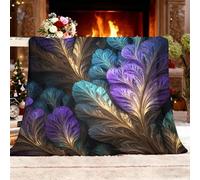 Générique Plaid Couverture Polaire Flanelle Hiver Art Abstrait Aux Plumes Chaude Douce Moelleuse pour Adulte et Enfant, Plaids Chaud Coloré pour Couvre-lit Jeté de Canapé and Camping, XL 130x180 cm