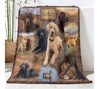 Générique Plaid Couverture Polaire, Rétro Collage Impression Douce Flanelle Couverture de Lit Plaid, Animal Chien Herbe Jeté de Canapé Convient Adultes et Enfants Rester, 200x200 cm