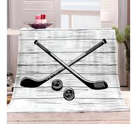 Générique Plaid Couverture Polaire Rondelle Et Bâton De Hockey 100x130 cm Couverture Flanelle pour Lits Canapés, Couverture Sherpa Douce Et Chaude, Couverture Imprimée Enfants et Adultes