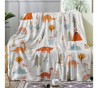 Générique Plaid Dinosaure, Couverture Polaire 130x150 Motif Animaux Cartoon, Plaid Lit 1 Personne Flanelle Doux, Jeté de Canapé Petite Taille, Decoration & Cadeau (J194)