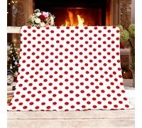 Générique Plaid Douillet 150x200 cm 1 Personnes Pois Classiques Couverture en Polaire, Couverture Sherpa, Jeté de Canapé, Rouge Chaude et Douce et Moelleuse pour l'hiver