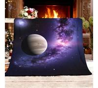 Générique Plaid Douillet 180x200 cm 1 Personnes Ciel éToilé Onirique Voie LactéE PlanèTe Couverture en Polaire, Couverture Sherpa, Jeté de Canapé, Violet Chaude et Douce et Moelleuse pour l'hiver