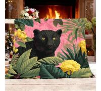 Générique Plaid Doux et Confortable Canapé Couverture Fleur De LéOpard De La Jungle Couverture Polaire Flanelle Multicolore pour Canapé Lit Pique-Nique en Camping Parc-Jardin Plage XL 130x150cm