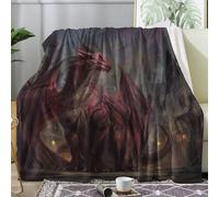 Générique Plaid Dragon, Couverture Polaire 180x200 Motif Fantasy, Plaid Lit 1 Personne Flanelle Doux, Jeté de Canapé, Decoration & Cadeau (H146)