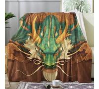 Générique Plaid Dragon, Couverture Polaire 230x270 Motif Chinois Japonais, Plaid Lit 1 Personne Flanelle Doux, Jeté de Canapé Grande Taille, Decoration & Cadeau (M31)