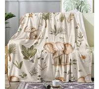 Générique Plaid Éléphant Mignon, Couverture Polaire 220x240 Motif Animaux Cartoon, Plaid Lit 1 Personne Flanelle Doux, Jeté de Canapé Grande XXL, Decoration & Cadeau (J179)