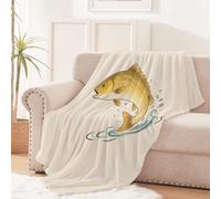 Générique Plaid Enfant 180x220 cm Poisson De Ligne De Dessin Animé Plaid Doux Couverture Douce en Polyester pour canapé lit Voyage Camping, légère Chaude, adaptée aux Animaux EM2130-281