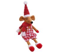 Générique | Plaid Fabric Long-Legged Stuffed Decorations - Comfortable Doll, Plush for Mantels, Shelves, Dining Tables, Kitchen Cabinets