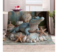Générique Plaid lit 150x200 cm Crocodile sous-Marin 3D Couverture Plaid Couverture Chaude en Polyester pour canapé lit Bureau Voyage, légère et Confortable pour Animaux MF29-480