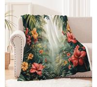 Générique Plaid pour canapé 180x220 cm Fleurs De La Forêt Tropicale Plaid Voiture Couverture Douce en Polyester pour canapé lit Voyage Camping, Chaude légère, idéale pour Animaux MF29-515