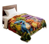 Générique Plaid pour Canapé - Flanelle Chaude Multicolore | Couverture à Impression Dinosaure | pour Garçons Filles Adolescents Fauteuil Salon Salle De Séjour Chambre Dortoir
