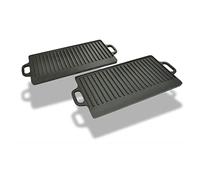 Générique Plancha en Fonte réversible 2 pcs 38x23 cm Maison & Jardin Arts de la Table & Arts culinaires Matériel de Cuisson & de pâtisserie Ustensiles de Cuisson Poêles-Grils (Poids 7.1KG)