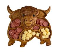 Générique Planche à charcuterie de vache - Plateau de service en bois de 30 cm, plateau à fromage pour apéritif, panneau d'affichage durable pour collations | Solution de service élégante