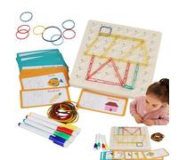 Générique Planche à Élastiques,avec Élastiques Formes Jouets Éducatifs - Jeu de Manipulation et Correspondance Géoplan - pour Garçons Filles Maternelle Crèche Maison Voyage Salle de Jeux Fête