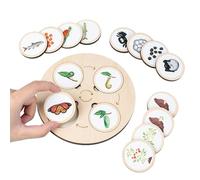 Générique Planche Bois Monťessori Cycle Vie - 3-6 Ans Puzzle Évolutif | Éducatif Croissance Nature Apprentissage Enfant | Animal Planteś Correspondance Stades Développement