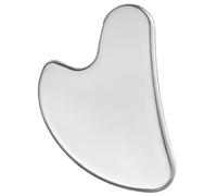 Générique Planche Bords Lisses et Prise Confortable Forme Cœur de Gua Sha Faciale en Acier Inoxydable Argenté pour Massage Visage à Domicile