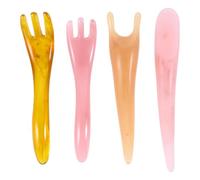 Générique Planche de Massage Masseur Corporel Y Gua Sha en Résine Cire D'abeille 4pcs Outil de Soin Naturel pour Thérapie et Massage Cou Dos