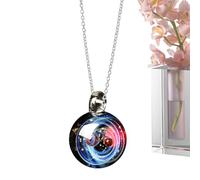 Générique Planet Jewelry - Boule de Terre, collier pour femme | Pour la Saint-Valentin, son anniversaire Space Lover Best Friends Girls | Pendentif boule de verre cosmique étoilé