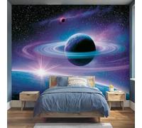 Générique Planète Papier Peint Panoramique Univers Espace Papier Peint Système Solaire Intissé Salon Chambre Mural Décoration 400 x 280 cm