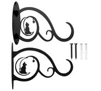 Générique Plant Hanger Bracket | Iron Heavy Duty Vintage 2 Piece,Wall Bird Feeder Hooks Porch Lantern Bracket | Lanterns Wind Chimes Flower Baskets Garden Patio