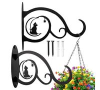 Générique Plant Hangers - Outdoor Iron Hooks Heavy Duty | Rustproof Vintage Style Wall Mounted Weather Resistant Decorative Brackets for Lanterns, Wind, Chimes, Flower Baskets, Garden, Patio or Porch