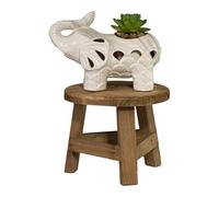 Générique Plant Holder Table - Solid Wood Indoor Plant Riser, Mid-Century Modern Round Flowerpot Stand For Living Room, Balcony & Entryway, Waterproof Small Side Table For Home Decor