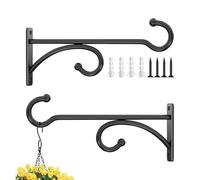 Générique Plant Hooks for Wall, 2 Pieces Metal Bracket, Durable Hanging Accessory, Reliable Mount Tool, Practical Build for Flower Pots Baskets Wind Chimes Bird Feeders Bird Houses Outdoor Indoor