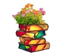 Générique Plant Pot | 13.5x12.5cm/5.31x4.92 inches Book-Shaped Decorative Planter - Decorative 3D Cute Garden Vase for Decoration Book Lovers Home Greenery Indoor Display Balcony Patio Desk