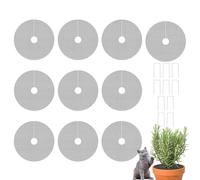 Générique Plant Pot Cover - 10 Pieces Cuttable Planter Guard with Stakes | Round Grid Protector for Indoor Gardening, Moss, Kitten, Dog, Squirrel, and Small Animal Prevention in Pots and Planter