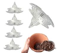 Générique Plant Pot Drainage Insert | Cone Netting Breathable Pad - 5-Piece Plant Pot Inserts for Drainage | for Outdoor Indoor Patio Garden Backyard Balcony Cactus Orchid Vegetable