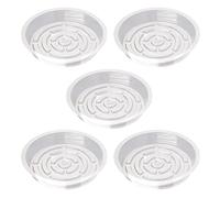 Générique Plant Pot Tray-5 Pack Heavy Duty Clear Saucer Reusable Floor Protector, Durable Dish, Waterproof Water Catcher, Indoor Outdoor Base, Small Flower Container Drip | for