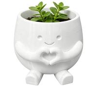 Générique Plant Pots Cute - Tabletop Planter, Compact Size with Drainage Hole, Glazed Ceramic Material, Modern Decorative Finish, Decorative Flower Pot for Home Office, Windowsill and Bookshelf Decor