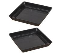 Générique Plant Tray, 2 Pieces Square Planter Drip Dish, 13.78x13.78x2.17 inches Decorative Deep Saucer for Indoor and Outdoor Use, Gardening, Nursery, Greenhouse, Windowsill, Seeding, Germinating