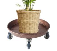 Générique Plant with Wheels, Heavy Duty Rolling Base Stand, Metal Planter Trolley for Indoor Outdoor Use, Smooth Caster Flower Pot Holder for Garden, Patio, Home, 26cm, 28cm, 30cm