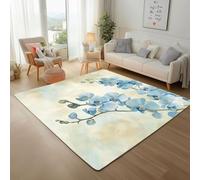 Générique Plantes Peintes Orchidées Tapis Antidérapant 80x150cm - Fleurs Naturel Imprimé Ne perd Pas Ses Poils - Tapis Lavable pour Salon, Chambre à Coucher, Salle à Manger, Descente de Lit