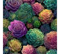 Générique Plantes Succulentes Papier Peint Épaissir Mat Auto Adhésif 44x200 cm Coloré Fleurs Meubles Autocollants Amovible Comptoir Contact Papier Stickers Muraux pour Bains Salon Chambre