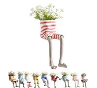 Générique Planteur De Jambe Humaine Assise, avec Trou De Drainage (F#) | Pour les amateurs succulents, planteurs de cactus et de succulents de nouveauté unique, décor d'intérieur moderne