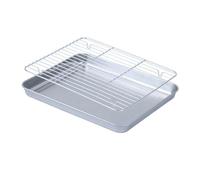 Générique Plaque à Pâtisserie Rectangulaire En Acier Inoxydable avec Grille, Idéale pour Conserver Les Aliments Lors de Réceptions à La Maison. Convient égaleme, 28cmx23.5cm