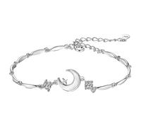 Générique Plaqué Argent Acier Anneaux Women 2024 Light High End Exquisite New Cool And Refreshing Handmade Decoration Bracelet Lune Jonc Poignet Anneaux (GD1, One Size)