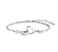 Générique Plaqué Bracelet Bracelet Phrases Perles Anneaux bracelet filles cadeaux de maman à fille l'amour entre mère et fille est éternel Jonc Inoxydable Anneaux (White, One Size)