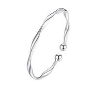 Générique Plaqué Bracelet Bracelet Phrases Perles Anneaux High End Plain Silver Bracelet Jewelry Bracelet En Largeur Bracelet Messages Avec Bijoux (Silver, One Size)